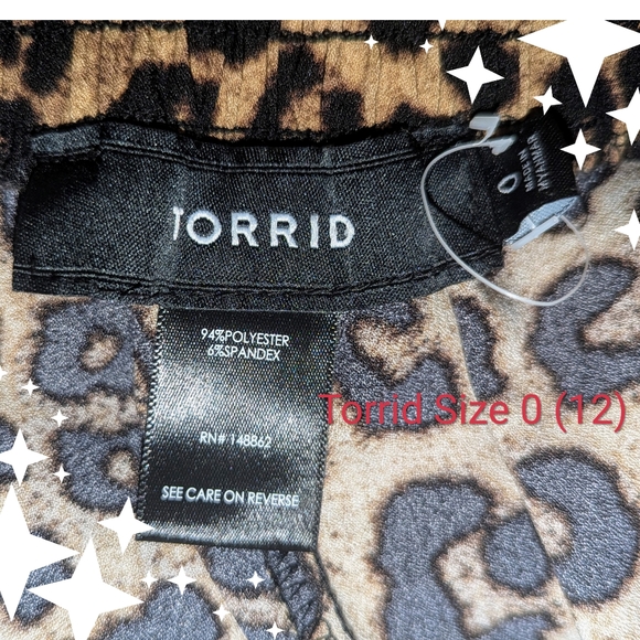 Torrid EUC size 0(12) Pull on Wide Leg Challis Pant Leopard print - Picture 3 of 5